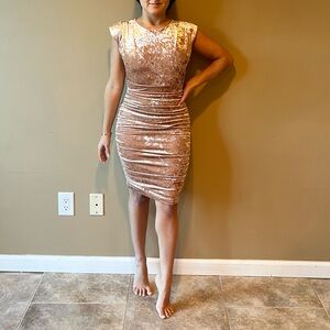 Blush pink velvet Guess dress